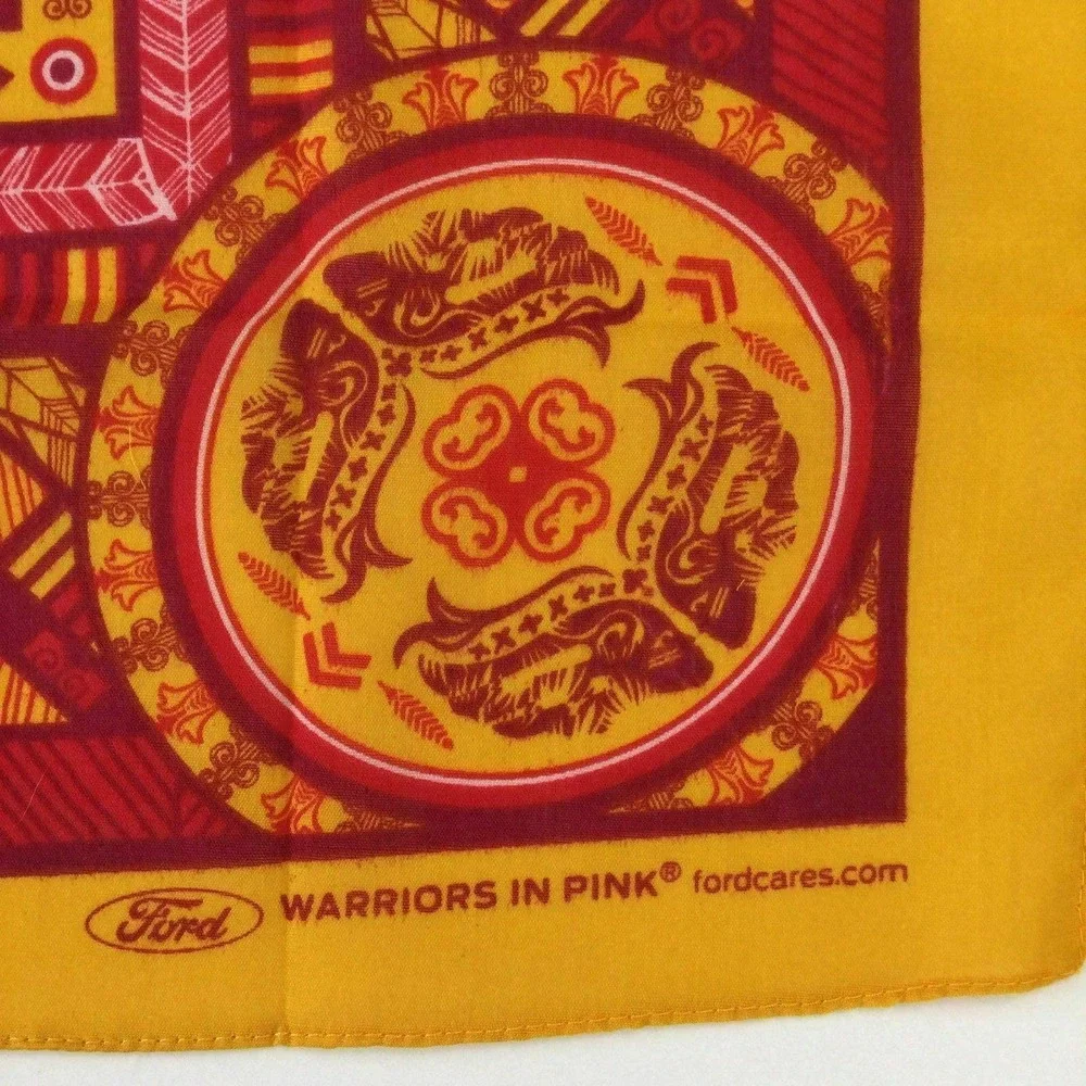 Ford Warriors in Pink Bandana Square Scarf Cotton Blend Southwestern Arrow 21