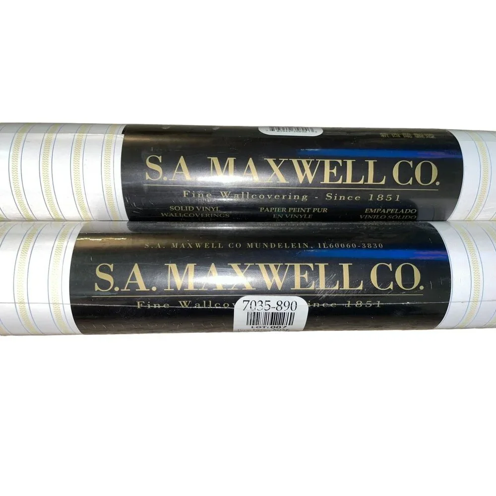 S.A. Maxwell Wallpaper NEW 2 Bolts Yellow Blue Striped
