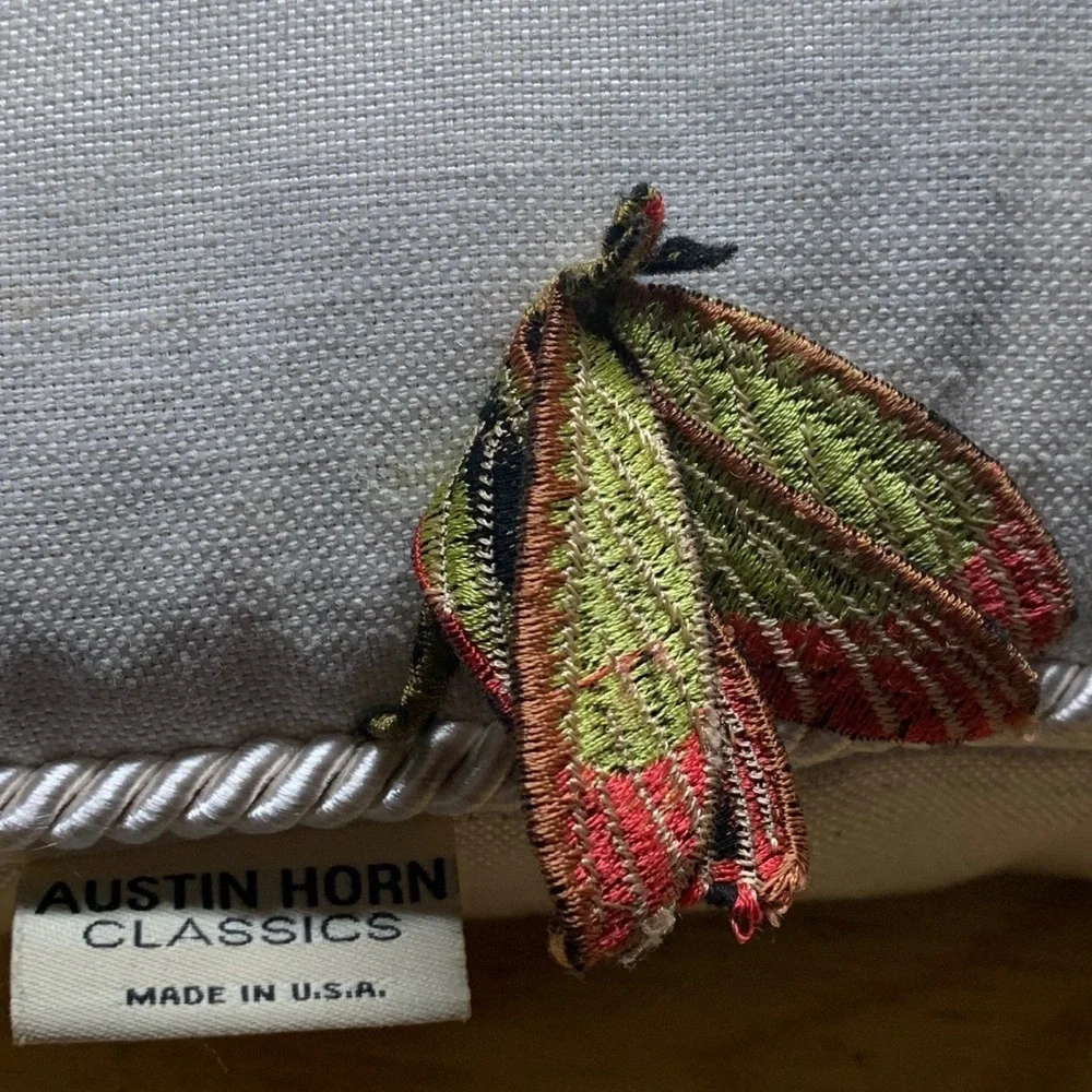 Austin Horn Classics dragonfly embroidered pillow