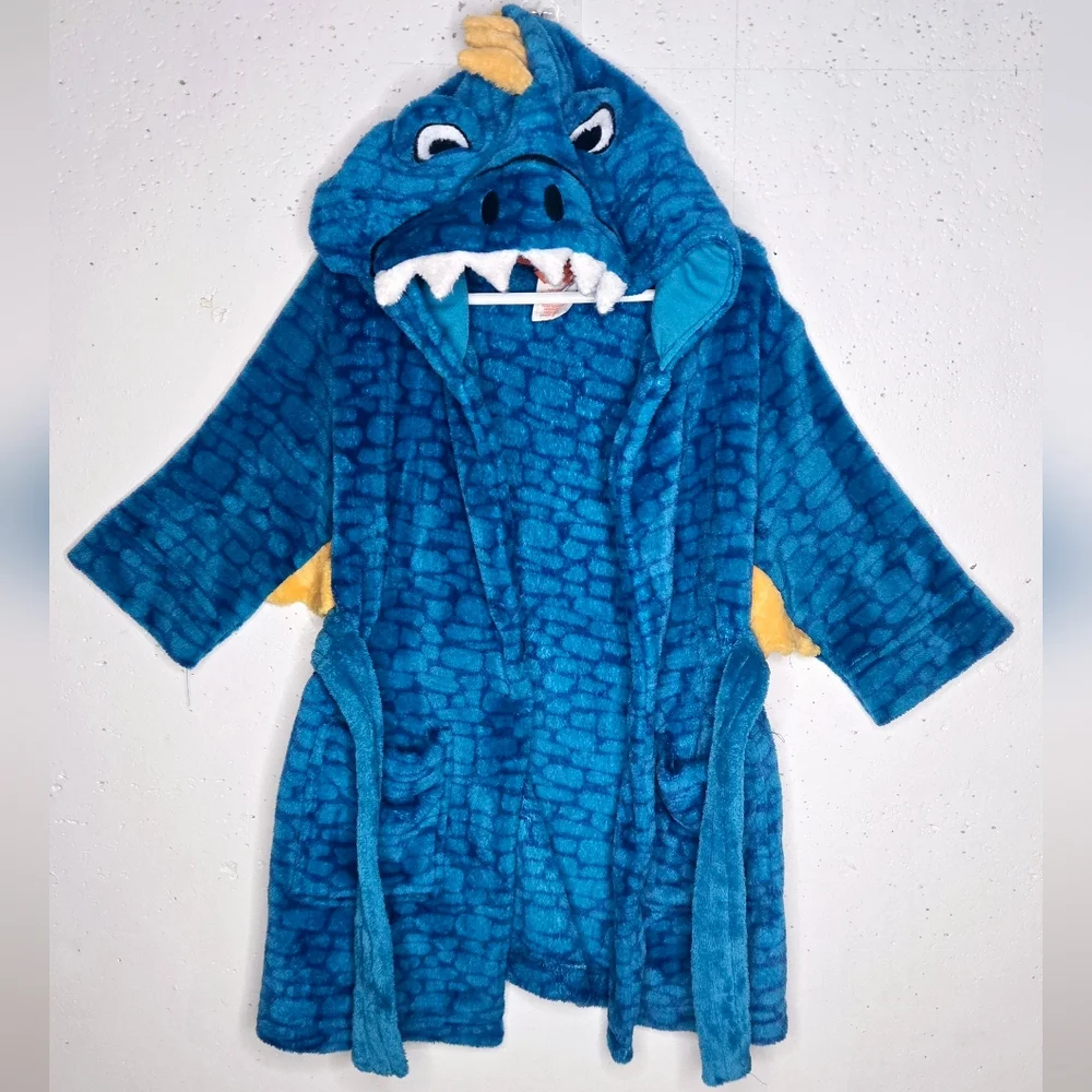 Cat & Jack Blue Dinosaur Kids Pajama Robe