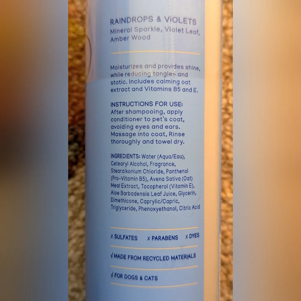 NWT Purrfect Paws Pet Conditioner 8 fl oz