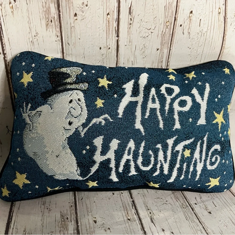 Ghost Tapestry Pillow Happy Haunting Haunted Halloween Small Decoration