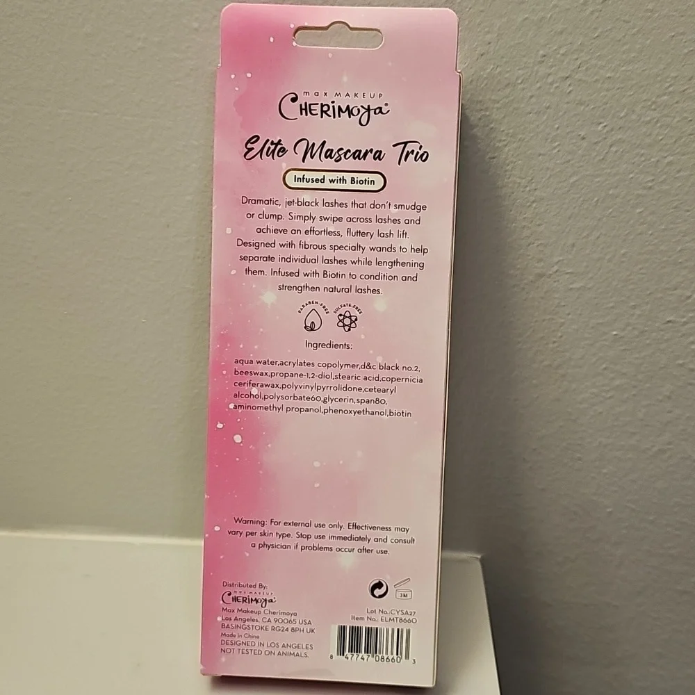 Max Makeup Cherimoya Elite Mascara Trio. New, In Sealed Box.