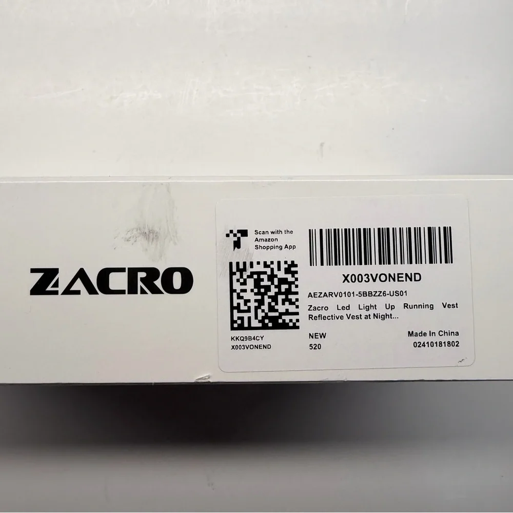 New Zacro Reflective Vest LED 5 Colors Waterproof Neon Green Charging Cable