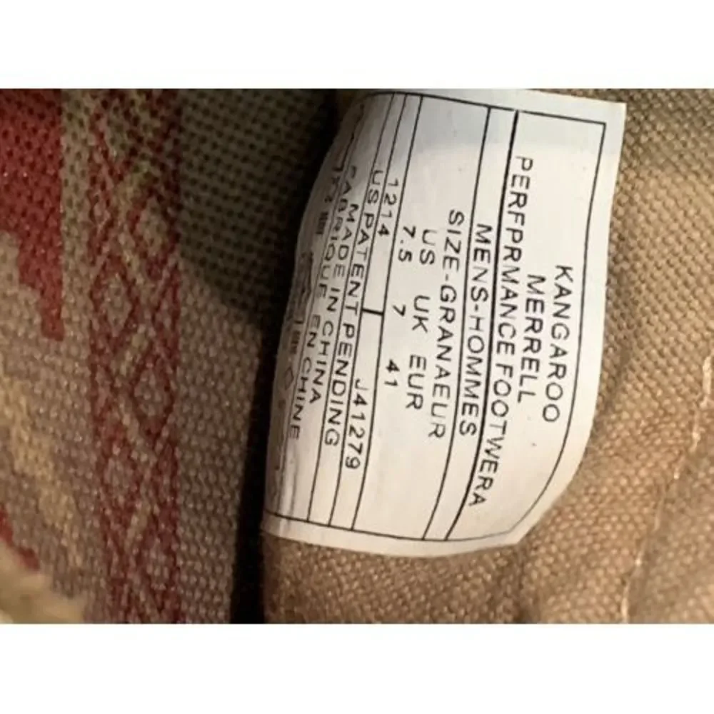 MERRELL KANGAROO BROWN TAN SUEDE & FABRIC CASUAL LOAFERS SHOES MENS‎ 7.5
