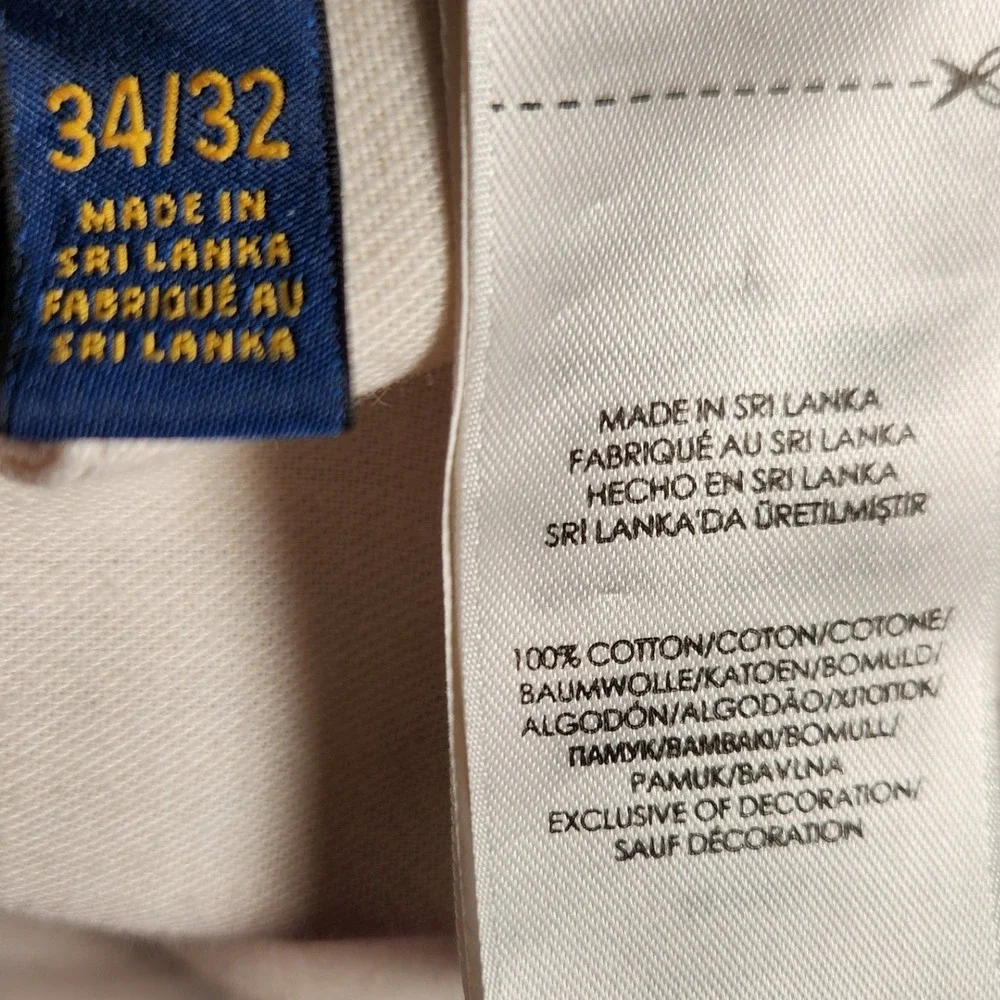 Polo Ralph Lauren Chino Pants Mens 34/32 Tan Excellent Classic Fit Cotton Twill