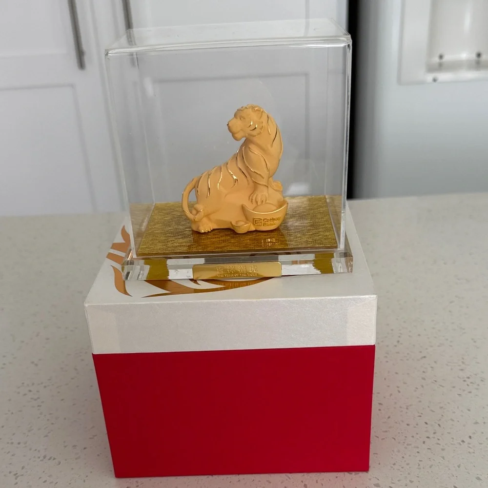 Cathay Bank Branded Gift Box included gold-plated Tiger Figurine