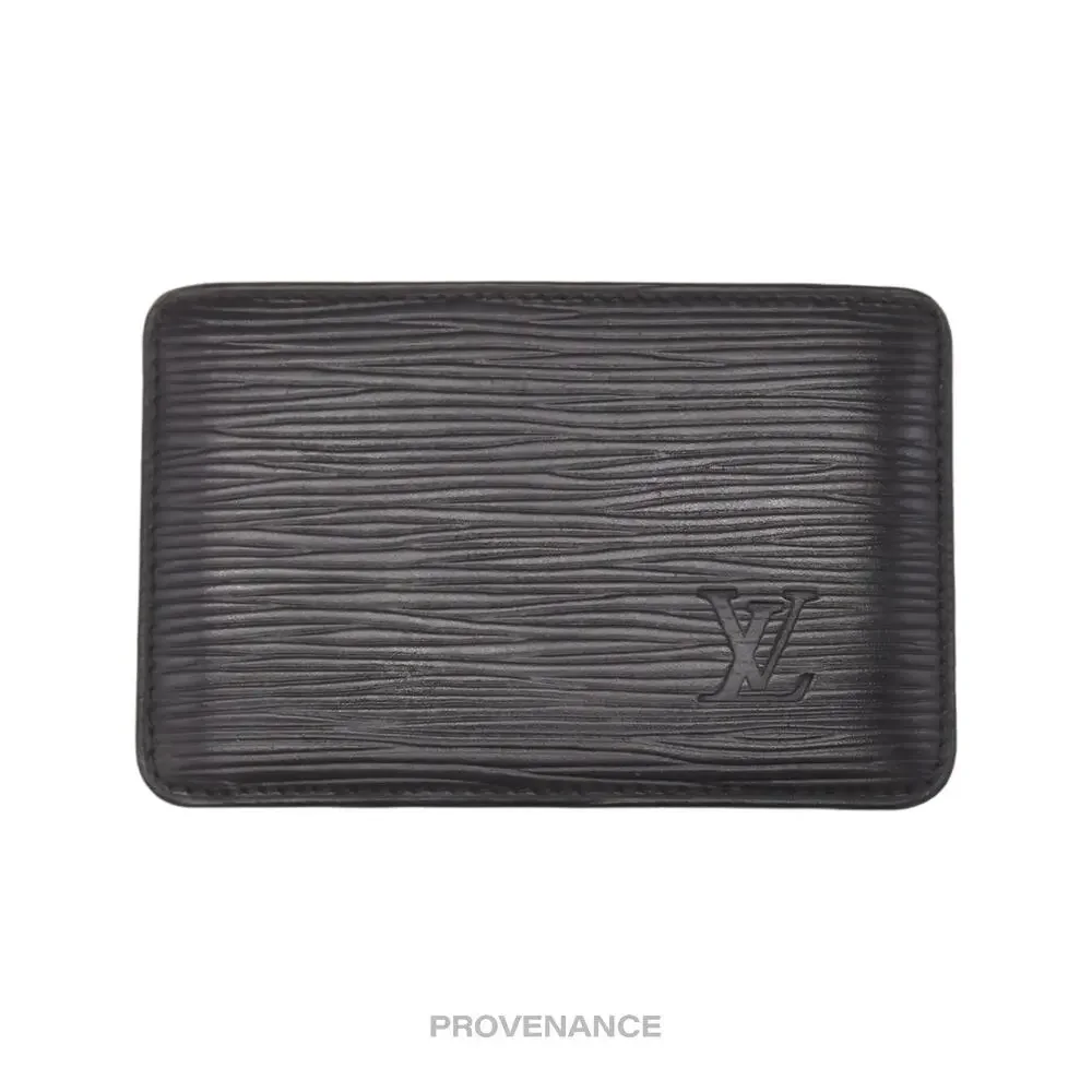 🔴 Louis Vuitton MALLETIER Card Holder Wallet - Black Epi