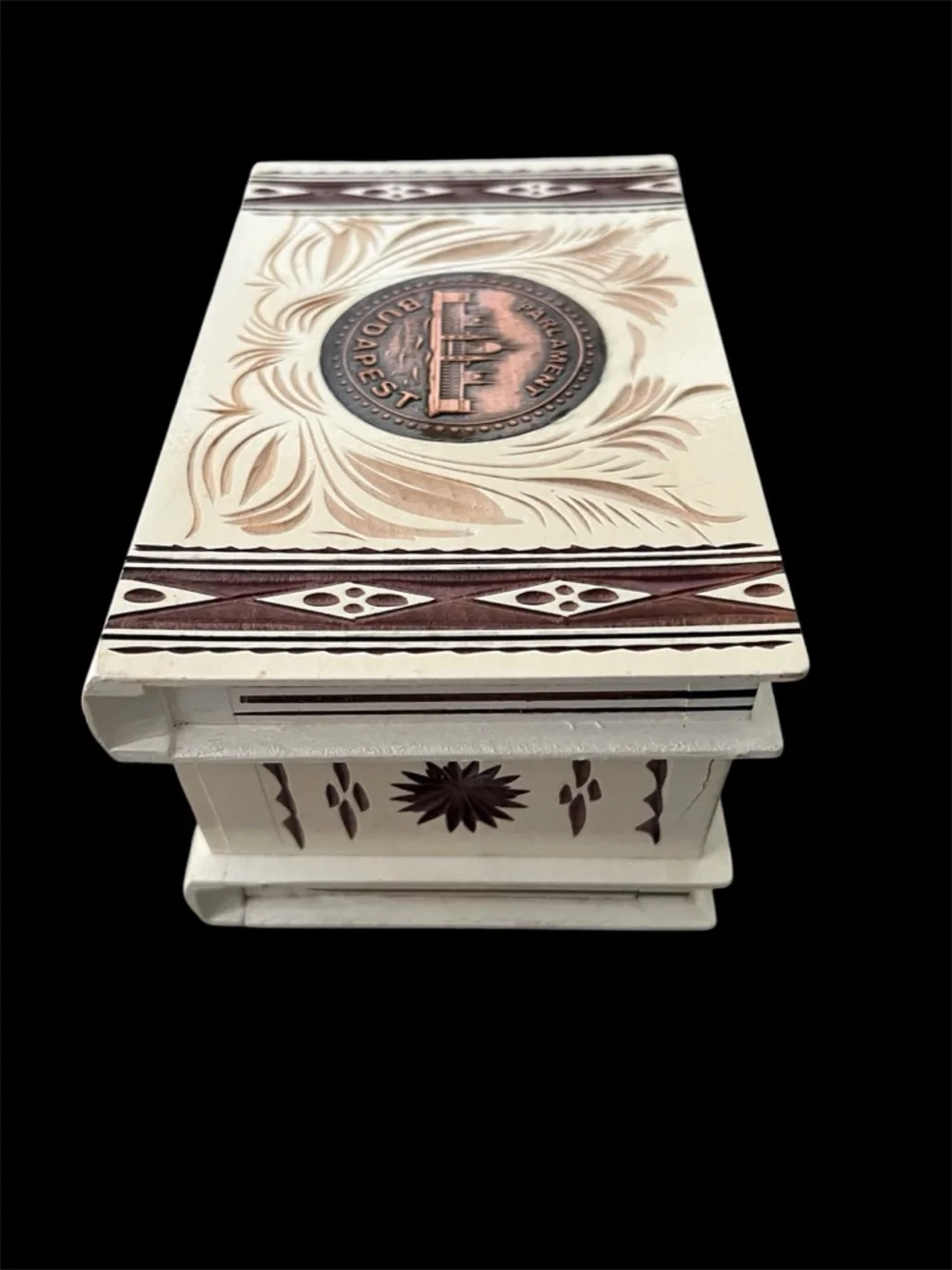 Budapest Parlament Carved Wooden Puzzle Keepsake Box