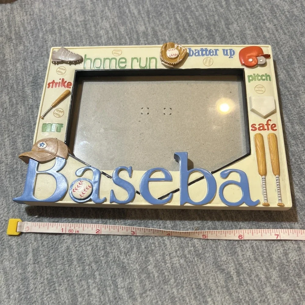 Picture Frame Baseball Resin Tabletop‎ Raised 3D Colorful Sports 5x7 Unisex DIY