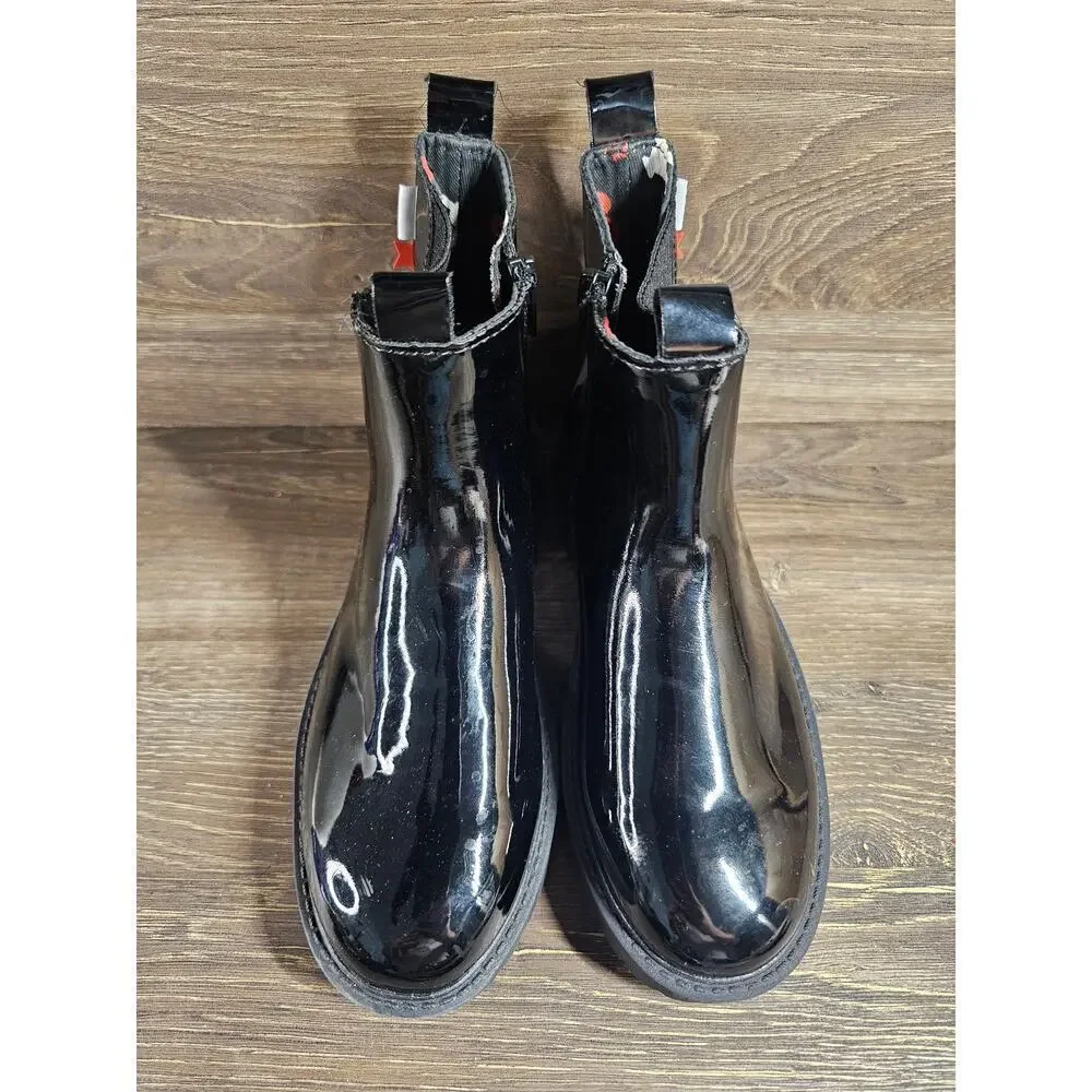 Zara Girls Black Disney Mickey Mouse Side Zip Lace Front Boots Shoes EU35 US 4.5