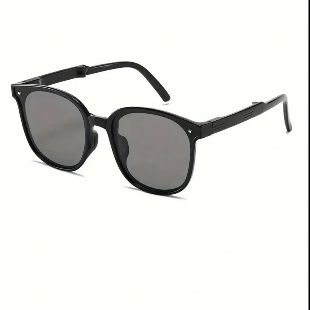 Foldable Square Frame Sunglasses, High-Quality Polarized Lenses, With Case