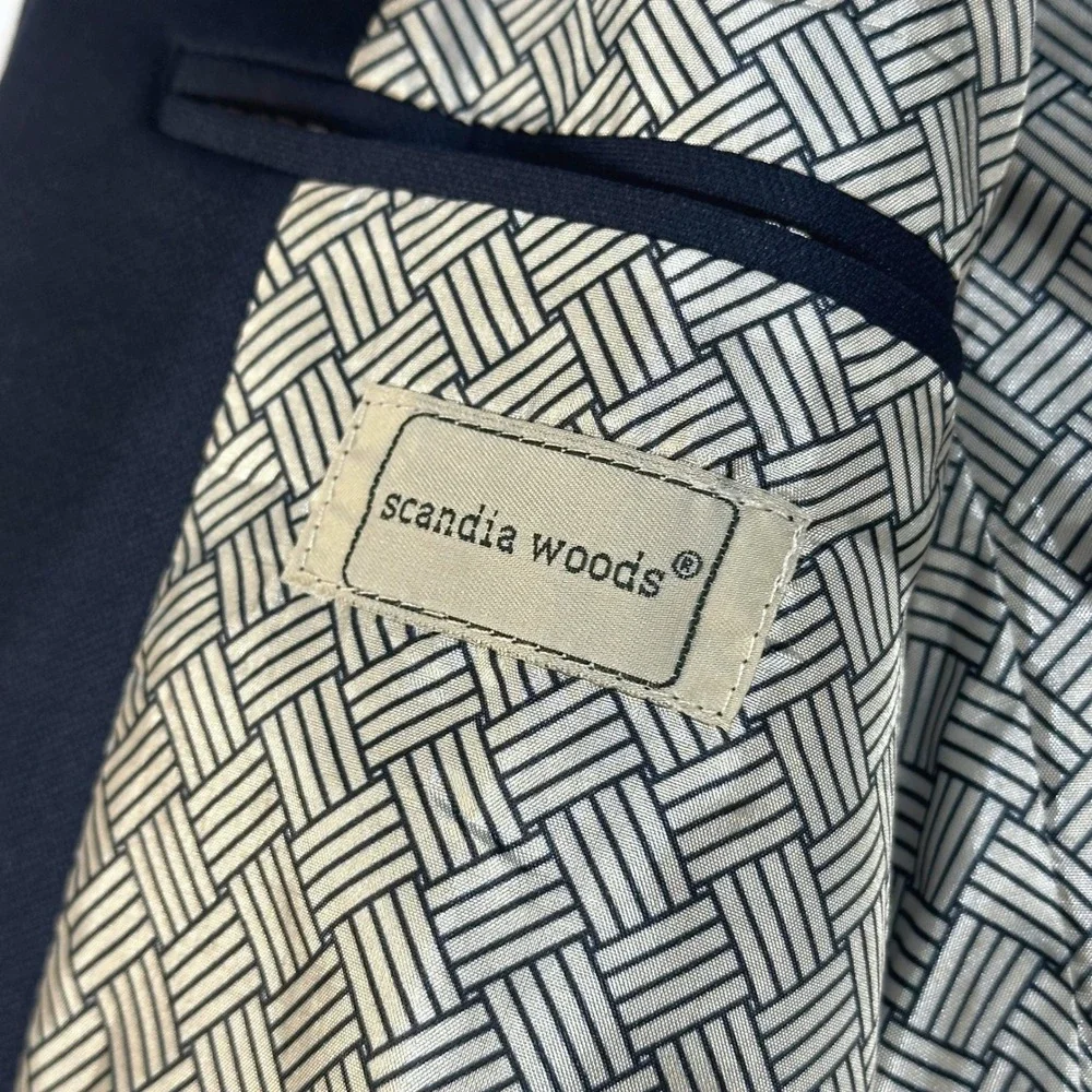 Vintage Scandia 90s Woods Navy Blue Blazer Men 2‎ Button Jacket Lined Pockets