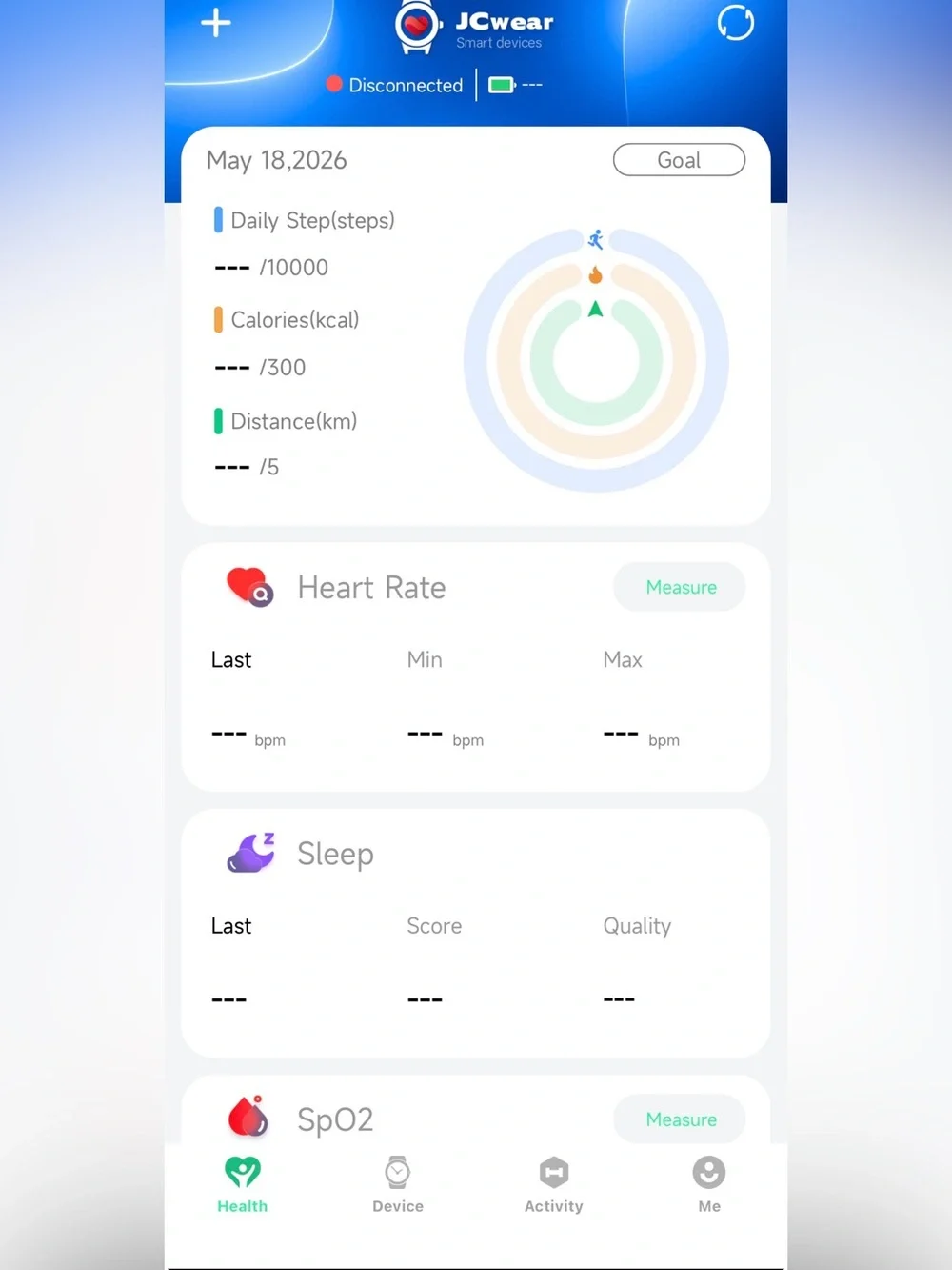 Health Smart Bracelet - Black Fitness Tracker