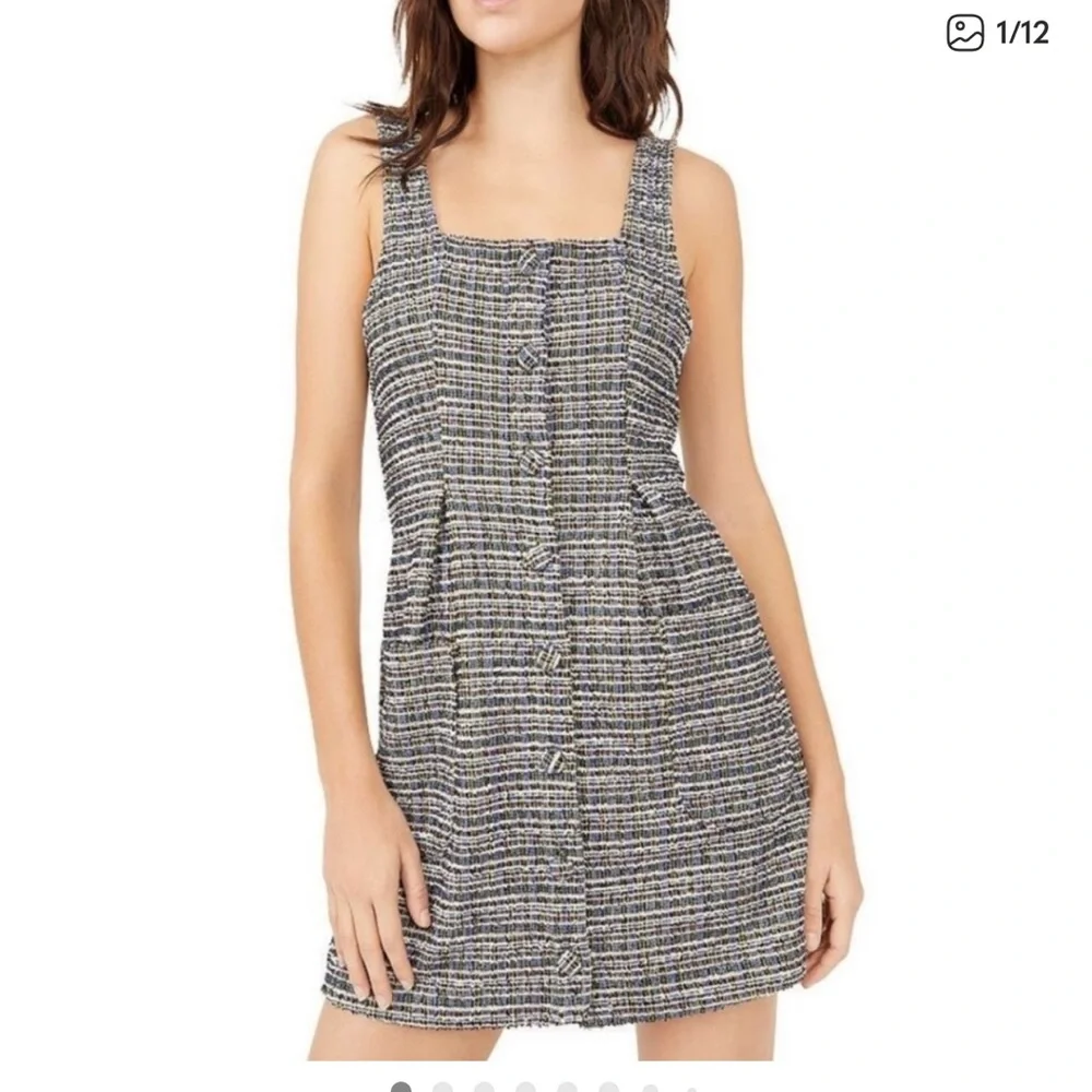 Free People Maxx‎ Tweed Mini Dress - Midnight Combo