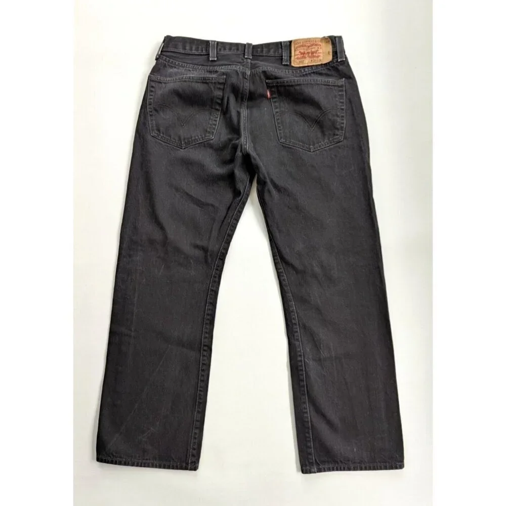 Levis 501 Original Fit Jeans Straight Leg Button Fly 100% Cotton Blue Black