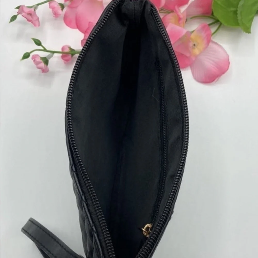Womens Large Quilted Wristlet Pouch Wallet Bag Purse