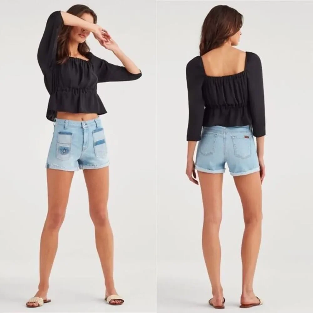 7 For All Mankind Jean Shorts 28‎ Patch Pocket NWT