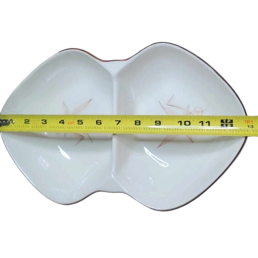 ⏳️Vintage⏳️ Mid-century 1940's Winfield Ware Tiger Iris Divided Serving Dish