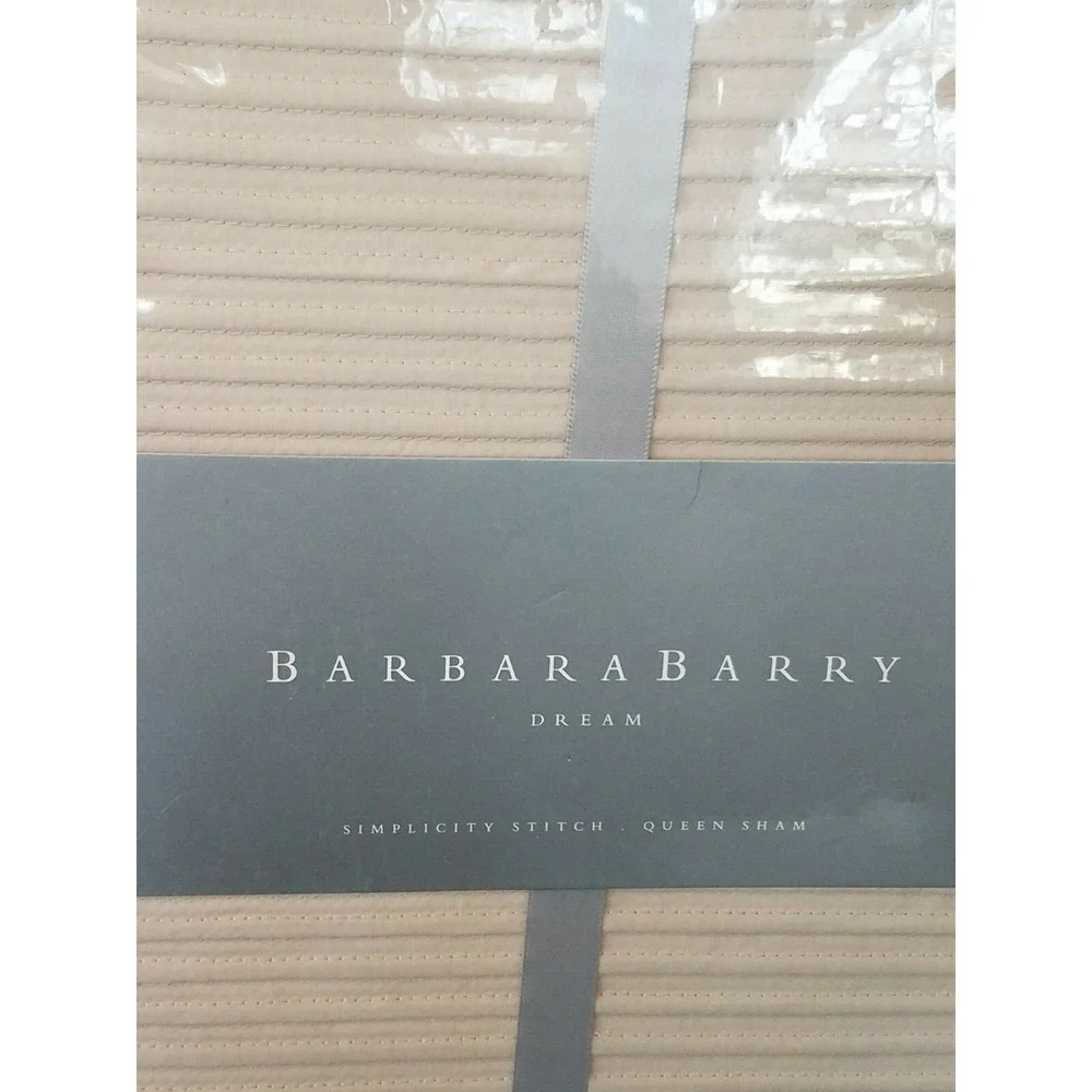 New Barbara Barry Dream Simplicity Stitch Silver birch Beige Pleated Pillow Sham