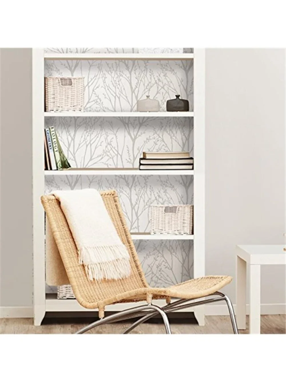 Peel Stick Removable Wallpaper White Tree Treetops Vinyl DIY Wall Decor Roll