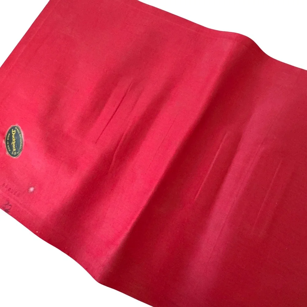 Duckback Vintage Inflatable Air Pillow Camping Travel Rubberized Canvas Red Blue
