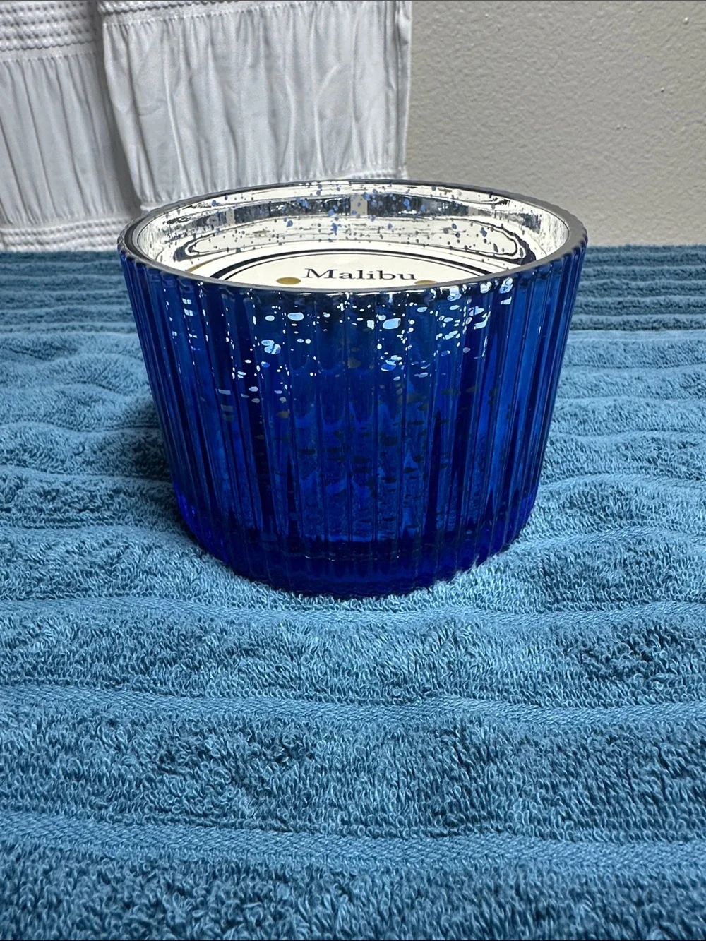 Coffee Cup Decorative Serving Tray with Wood Frame -& Blue Candle NWT