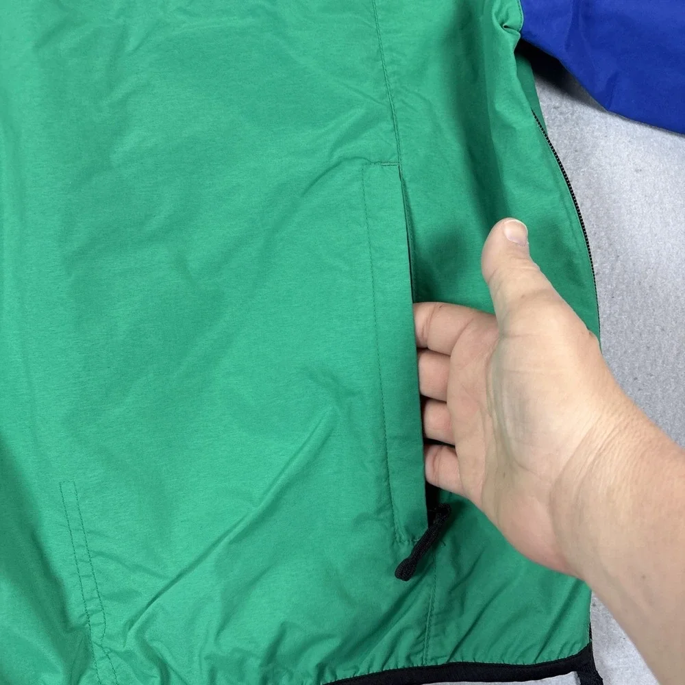 Vintage‎ Eddie Bauer 90s Pull Over Quarter Zip Wind Breaker Blue/Green Size L