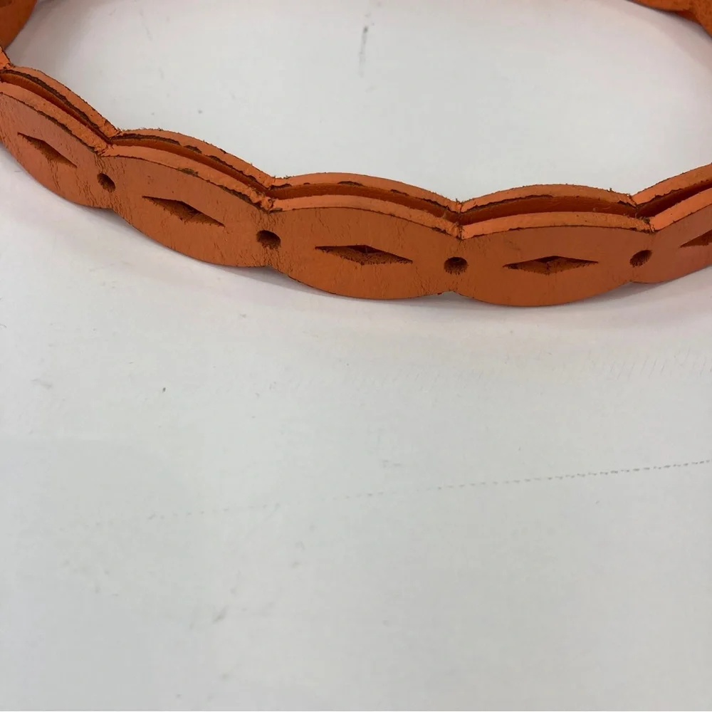Lands End Women's Perforated Orange Belt M/L