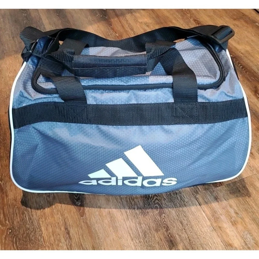 Adidas Diablo II Solid Small Gym Bag Locker Wonder Silver Grey Hex Pattern