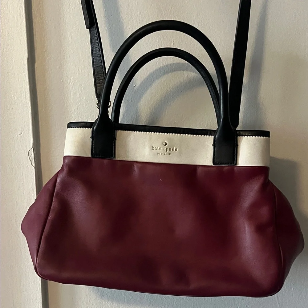 Kate Spade Maroon and Black Satchel