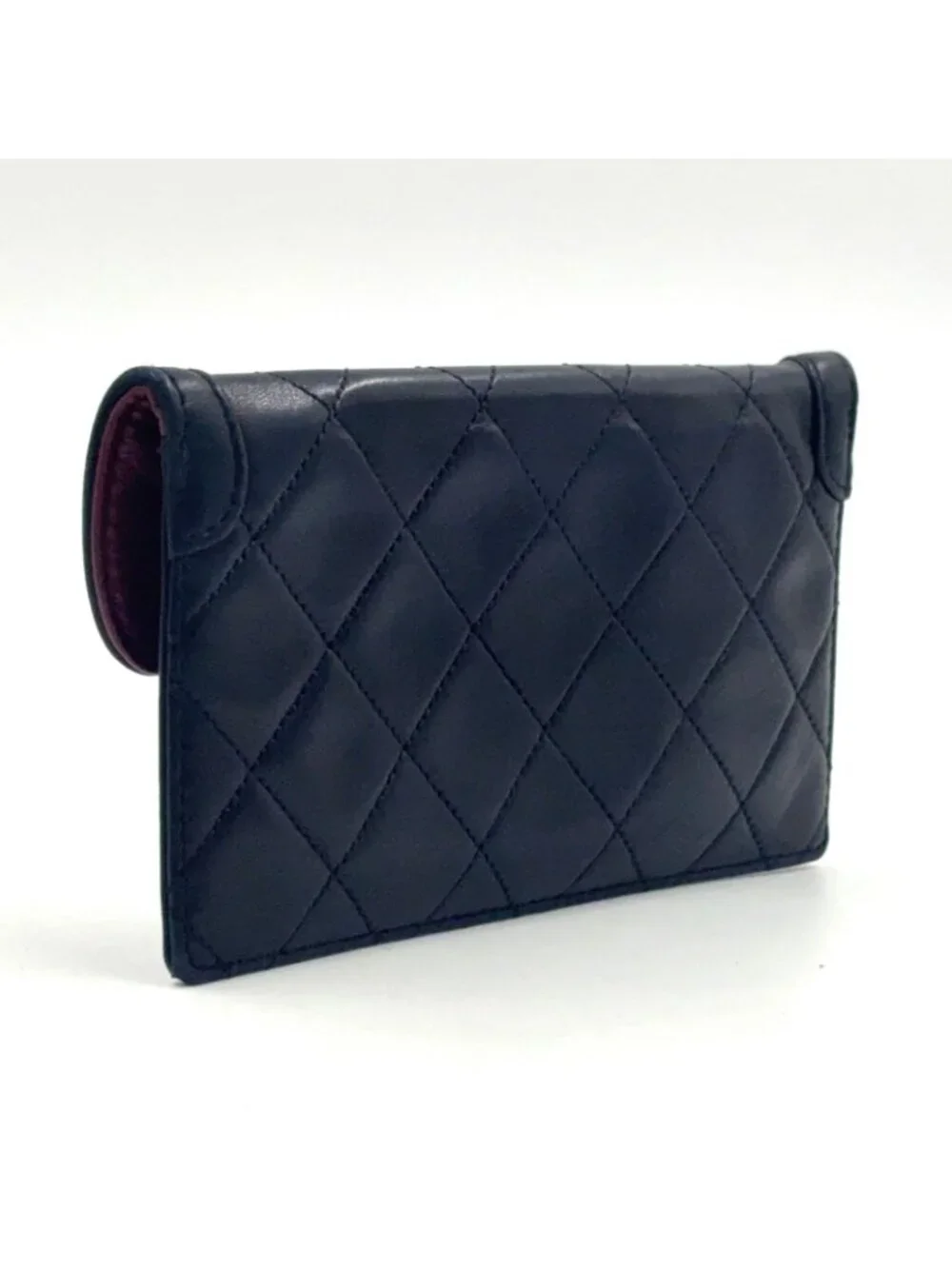 Chanel Quilted Shoulder Bag Lambskin Black Pouch Gold