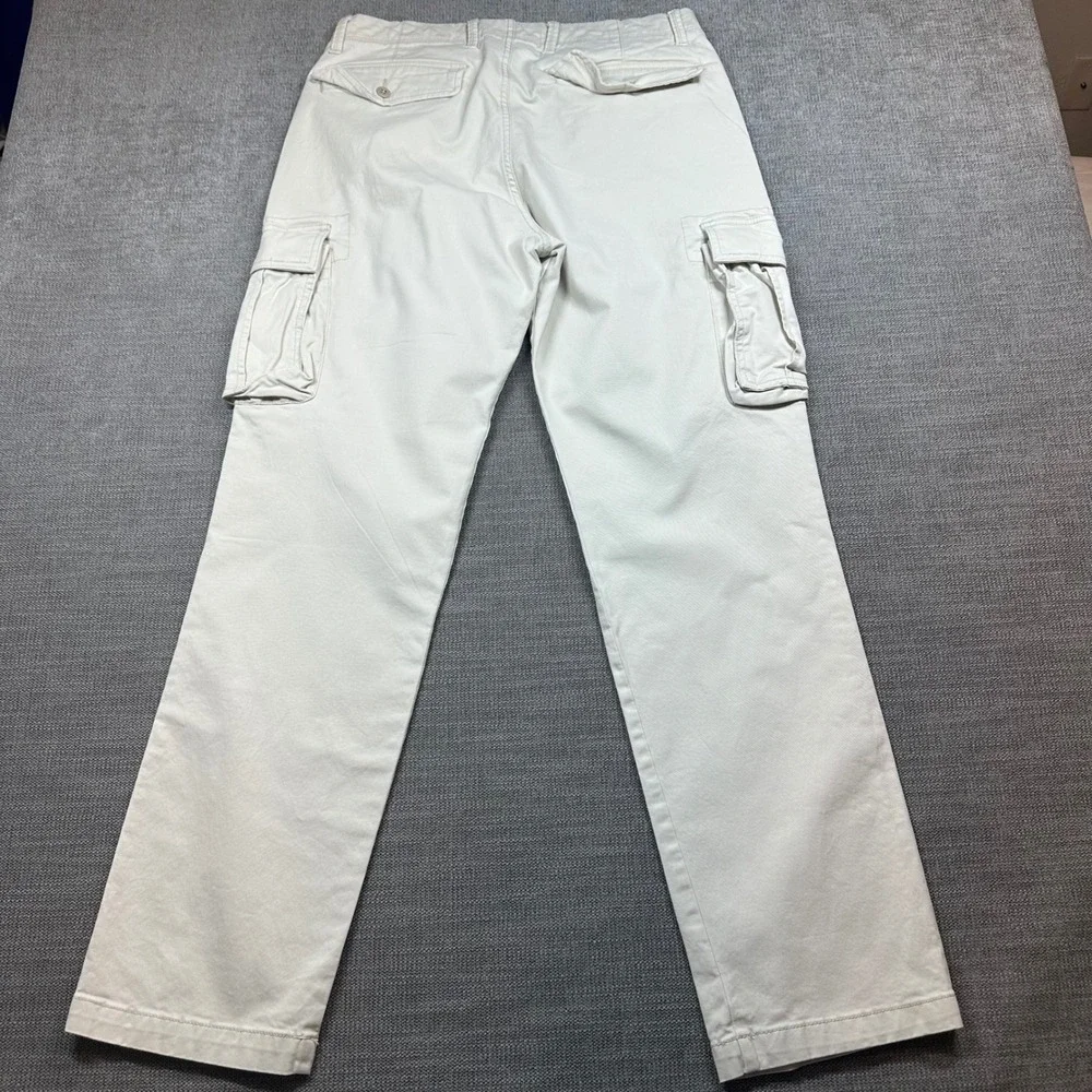 GAP Essential Straight Cargo Pant Mens 32x32 Cream Khaki Utility Twill