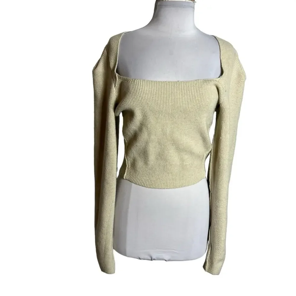 Free People Saffron Top in Oatmeal sweater Sz XS