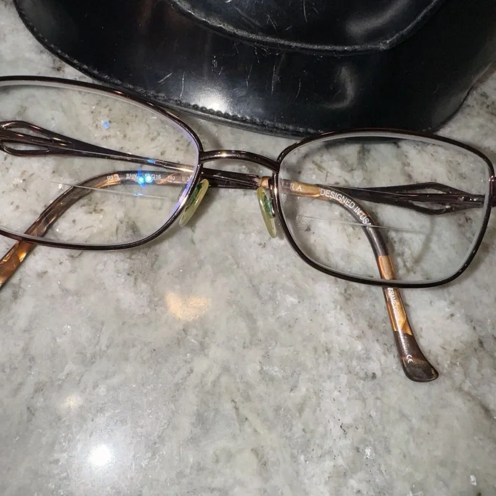 Tura‎ Eyeglasses Frame R918 BRN 52-16-140 B:34 Brown Full Rim Metal
