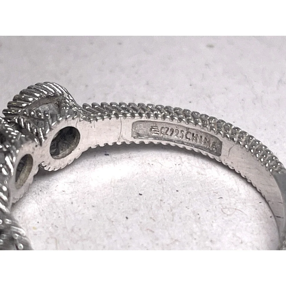 Judith Ripka 925 Sterling Silver CZ Eternity Band Ring Size 8.5