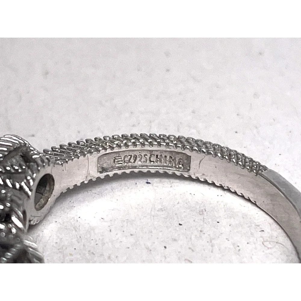 Judith Ripka 925 Sterling Silver CZ Eternity Band Ring Size 8.5