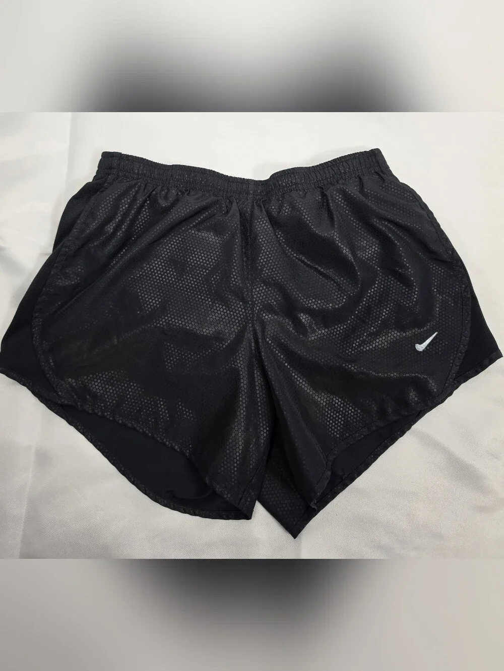 Nike Dri-FIT Tempo Black Textured Pattern Running Shorts Size XS
