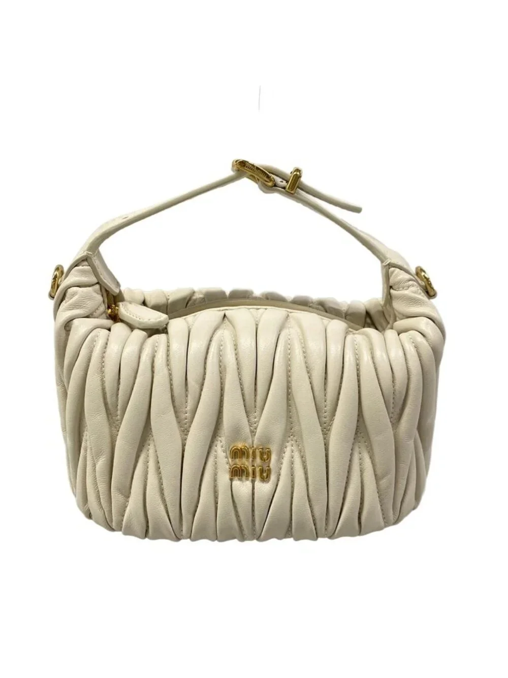 Miu Miu Matelasse Bianco Mini Bag Leather