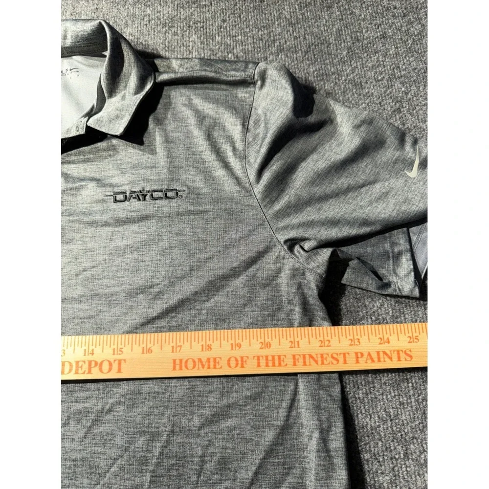 Nike Golf Dri-FIT Polo Shirt Mens Large Grey Dayco Logo Short Sleeve 838965-065