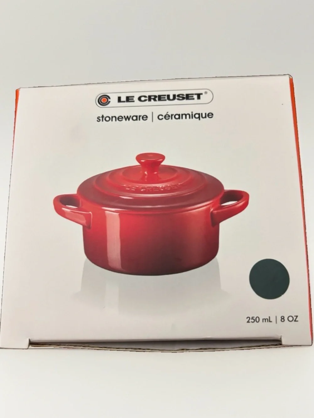 Le Creuset Mini Round Cocotte Artichaut 8oz 250mL Stoneware New Green