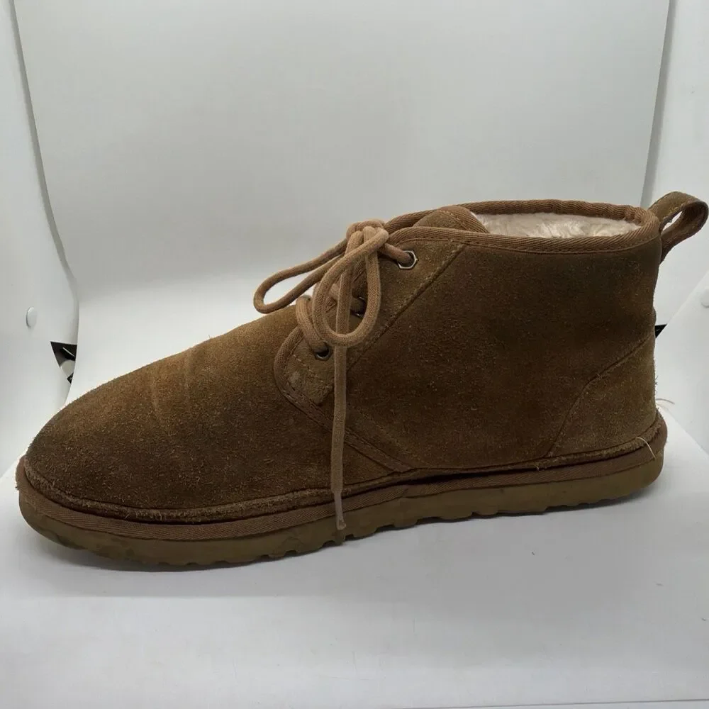 UGG Neumel Chukka Boots Men’s 13 Chestnut Brown Suede Shearling Lined 3236