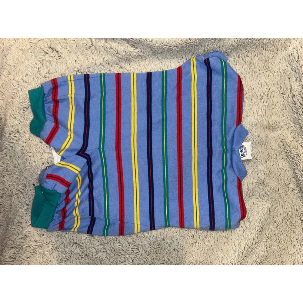 Vintage OshKosh Bgosh Baby Romper 3-6M Bobcat Trucking Route 55 Striped USA Made