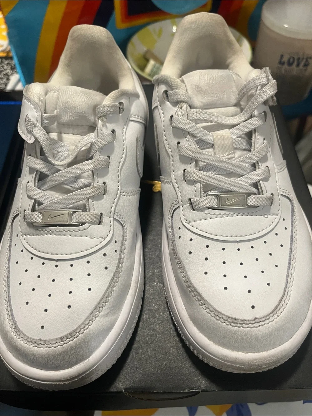 Nike Kids White Leather Low-Top Sneakers