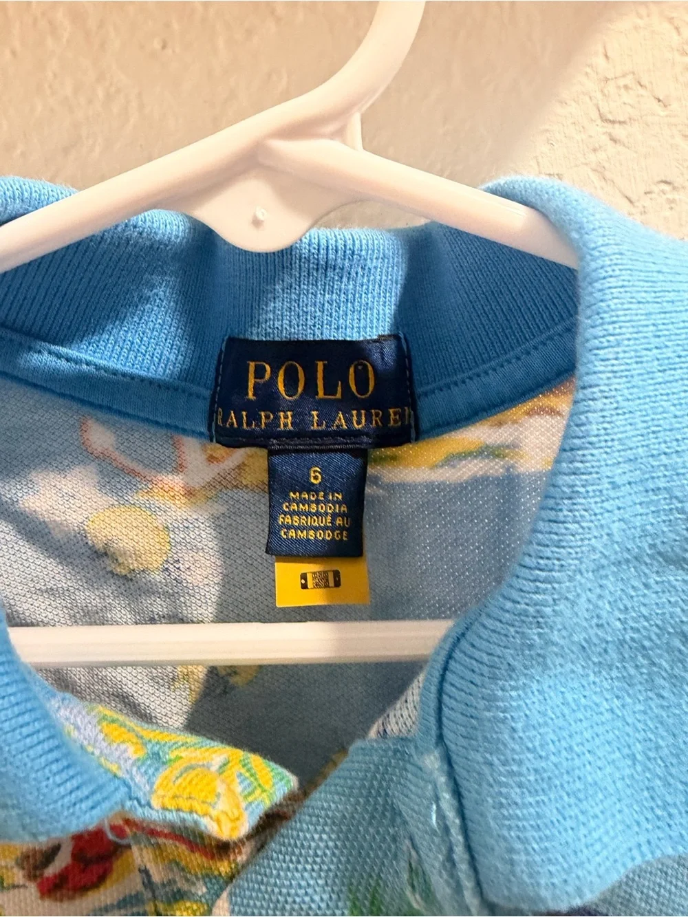 Polo by Ralph Lauren Blue Ocean Print Polo Shirt for Kids