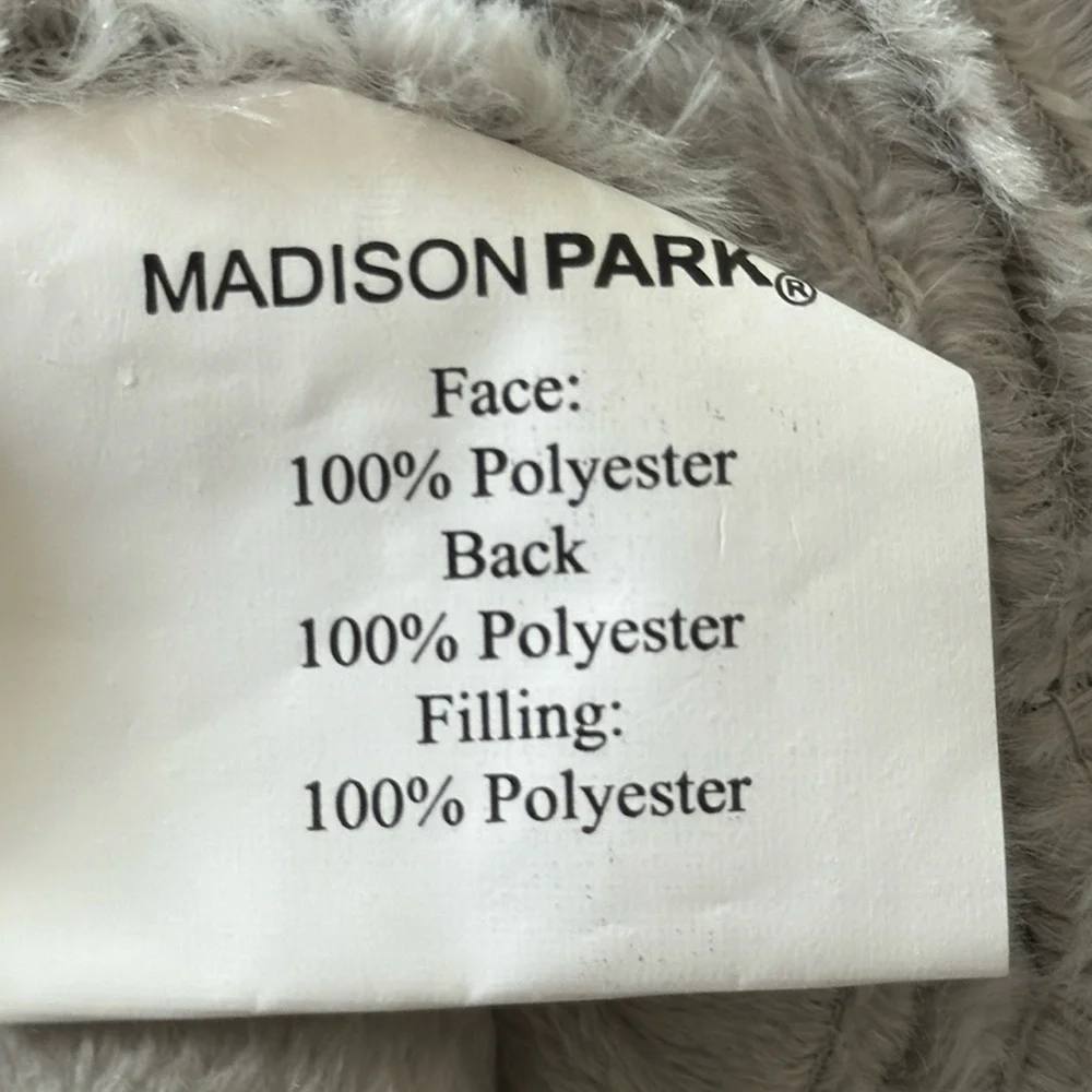 Madison Park Faux Fur Grey Twin Comforter Set