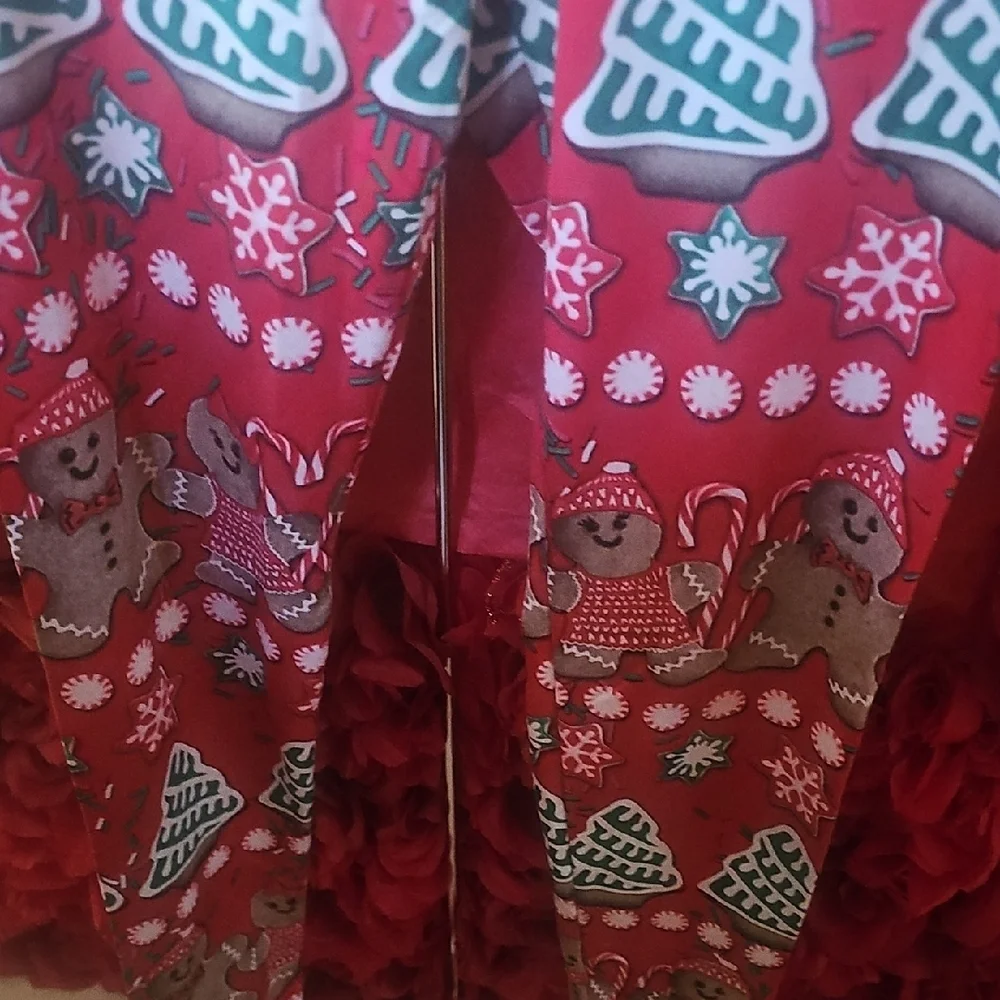 Justice Girls  Red Gingerbread Holiday Leggings Size 12