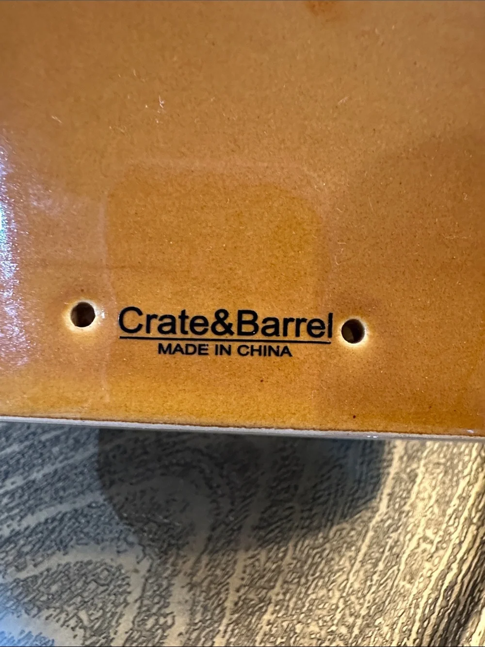Crate and Barrel Stoneware Pumpkin bread, cake,  jello Dish - Amber Brown