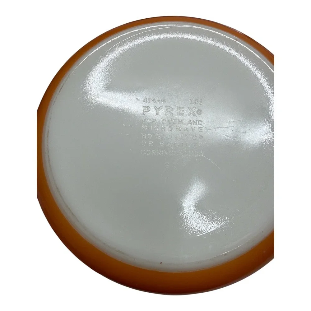 Pyrex Corning Autumn Harvest Wheat Orange 474-B 1.5L Casserole Bowl No Lid EUC