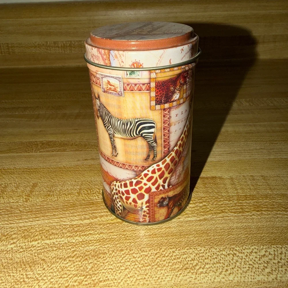 Emergency Candles Tin - Map Print Brown & Cream doomsday prep